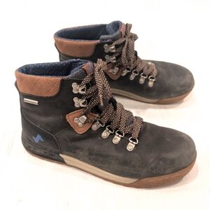 FORSAKE Patch Women's Black Leather Lace-up Hiking Boots Gorpcore Outdoor Sz 9.5